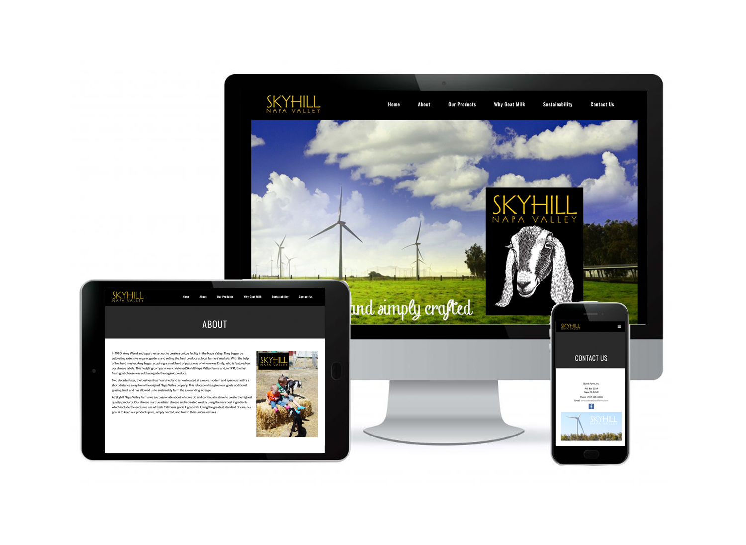 Sky Hill Farms Website Screenshots